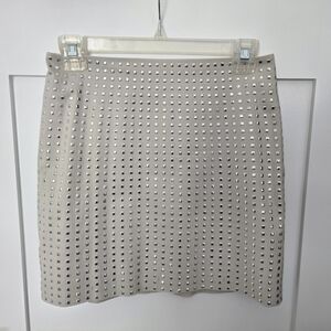 H&M White Studded Short Skirt